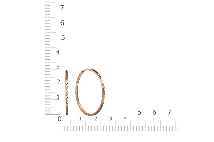 Серьги-конго из красного золота без вставок