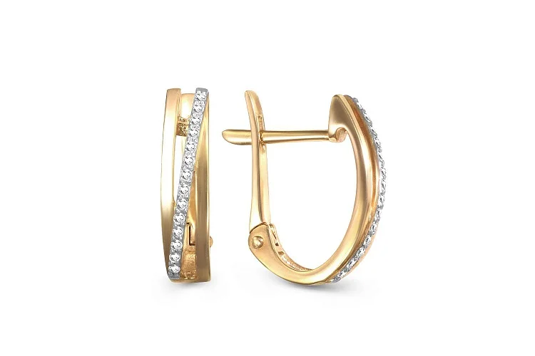 Серьги из жёлтого золота с 28 бриллиантами