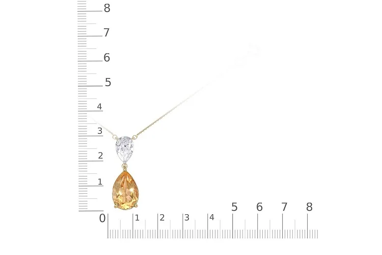 Колье из жёлтого золота с цитрином и фианитом
