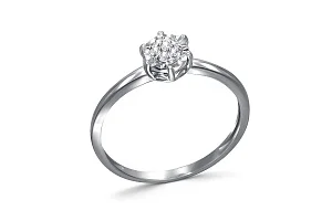 Кольцо Малинка из белого золота с 7 бриллиантами