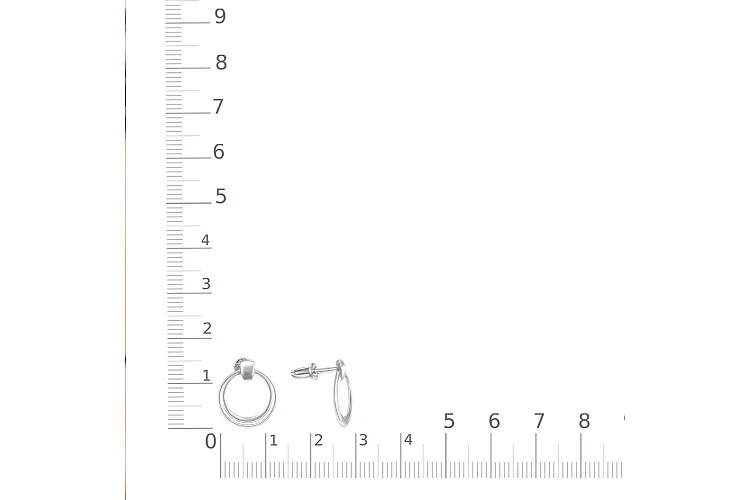 Серьги-пусеты Круги из белого золота без вставок