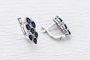 Серьги из белого золота с 14 сапфирами и 16 бриллиантами