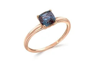 Кольцо из красного золота с александритом