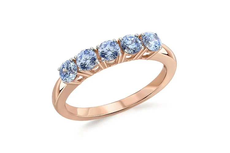 Кольцо Дорожка из красного золота с 5 циркониями