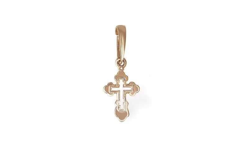 Крест из красного золота без вставок