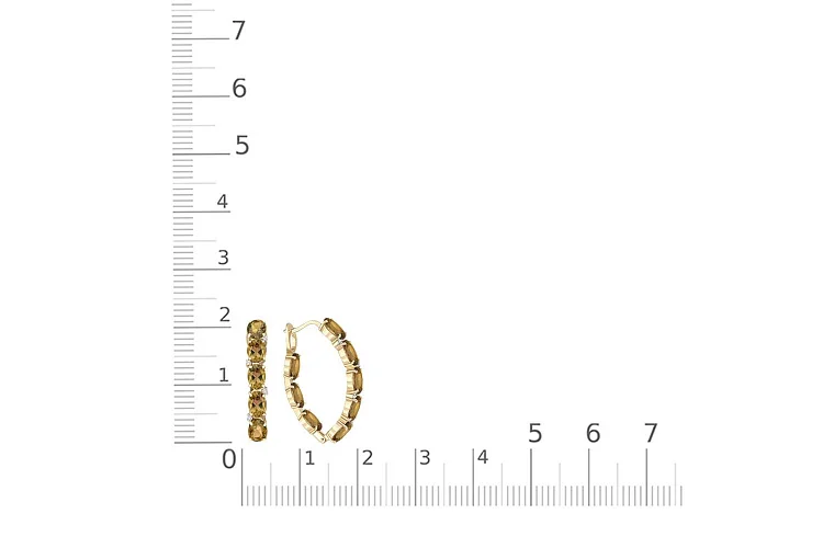 Серьги из жёлтого золота с 16 султанитами и 8 фианитами