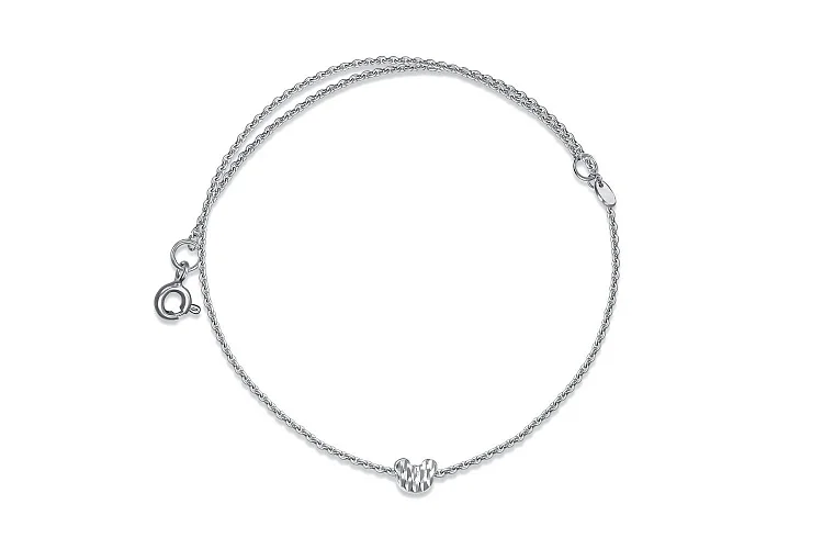 Колье Мишка из белого золота без вставок