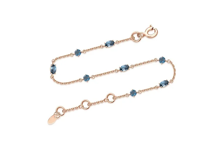 Браслет из красного золота с 8 топазами лондон