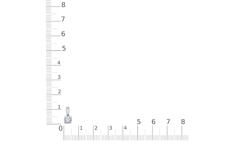 Подвеска Квадрат из белого золота с бриллиантом