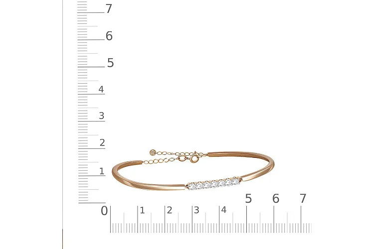 Браслет из красного золота с 7 фианитами