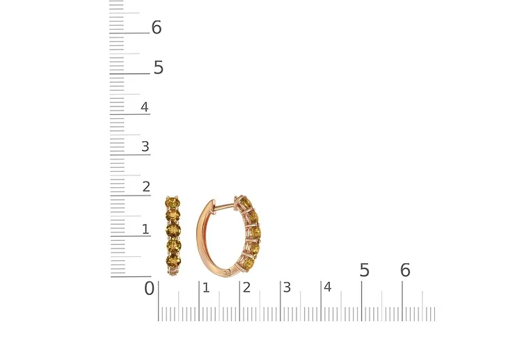Серьги Дорожки из красного золота с 10 султанитами