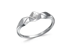 Кольцо из белого золота с фианитом