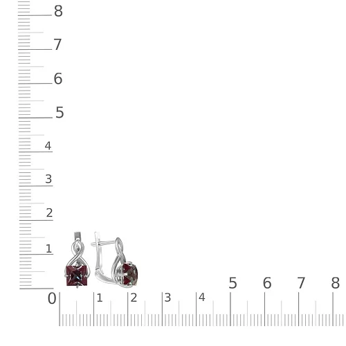 Серьги из белого золота с 2 александритами