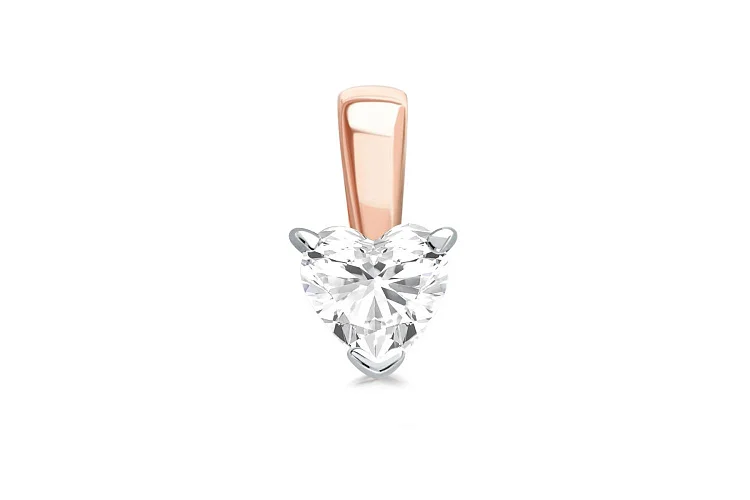 Подвеска Сердце из красного золота с фианитом