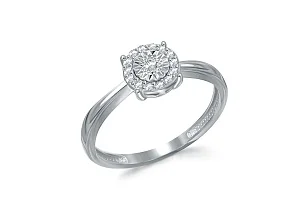 Кольцо из белого золота с 15 бриллиантами