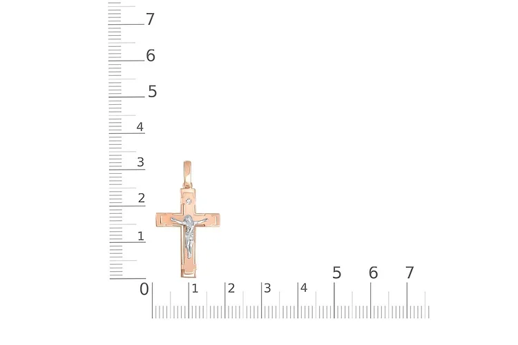 Крест из красного золота с бриллиантом