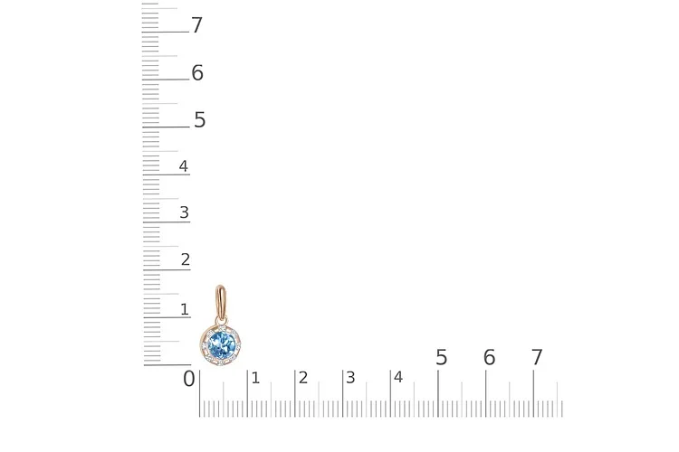 Подвеска из красного золота с топазом swiss и 8 фианитами