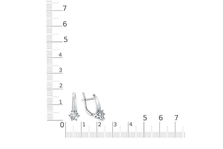 Серьги из белого золота с 2 бриллиантами
