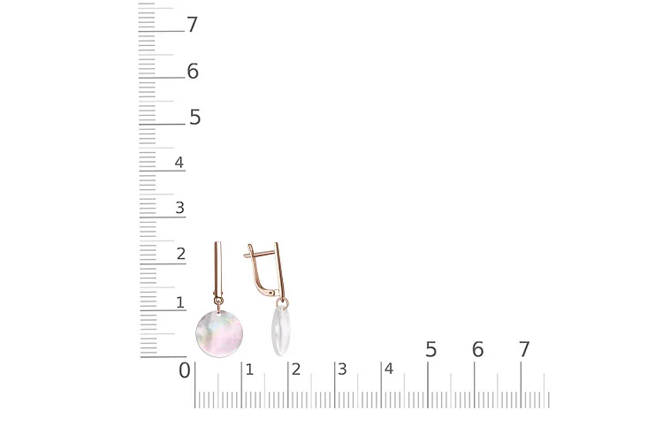 Серьги из красного золота с перламутром