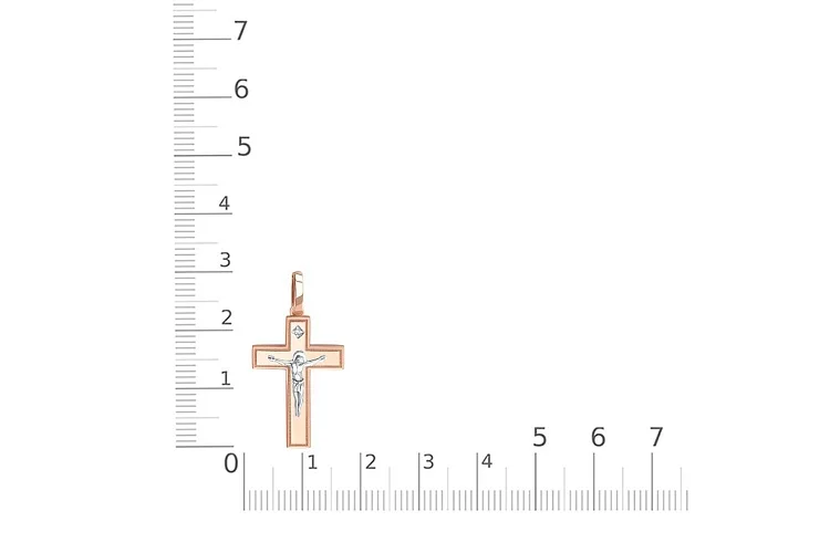 Крест из красного золота с бриллиантом