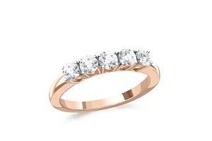 Кольцо из красного золота с 5 выращенными бриллиантами