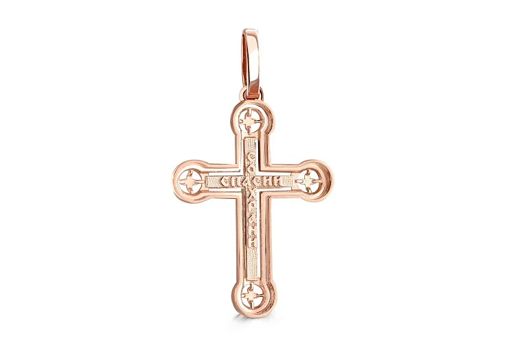 Крест из красного золота без вставок
