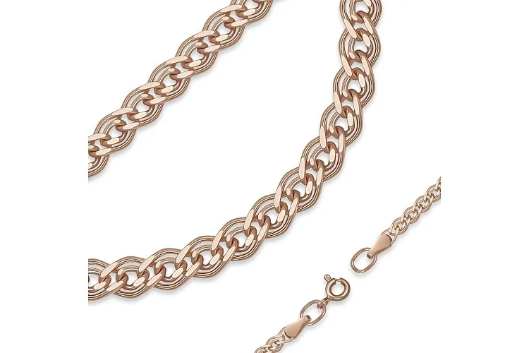 Цепь плетение нонна ⌀ нити 0,60 мм  из красного золота