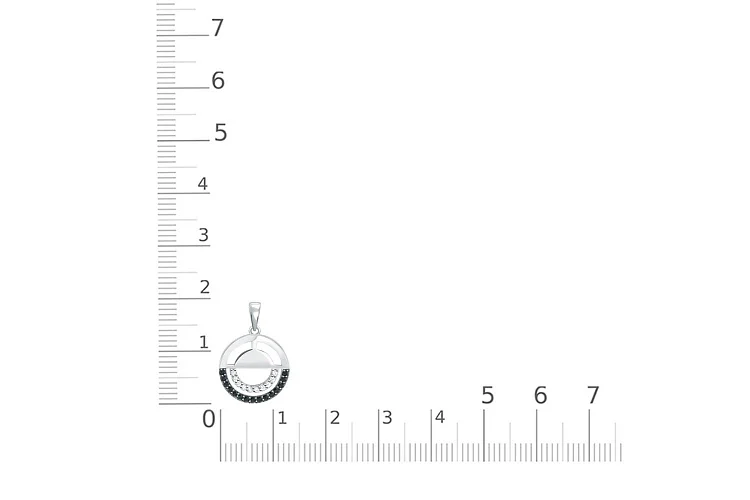 Подвеска Круг из белого золота с 25 фианитами