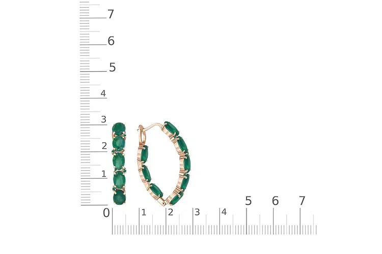 Серьги из красного золота с 24 агатами