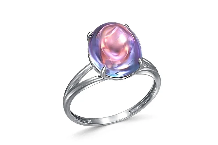 Кольцо из белого золота с наноситалом