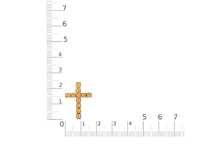 Колье Крест из красного золота с 11 цитринами