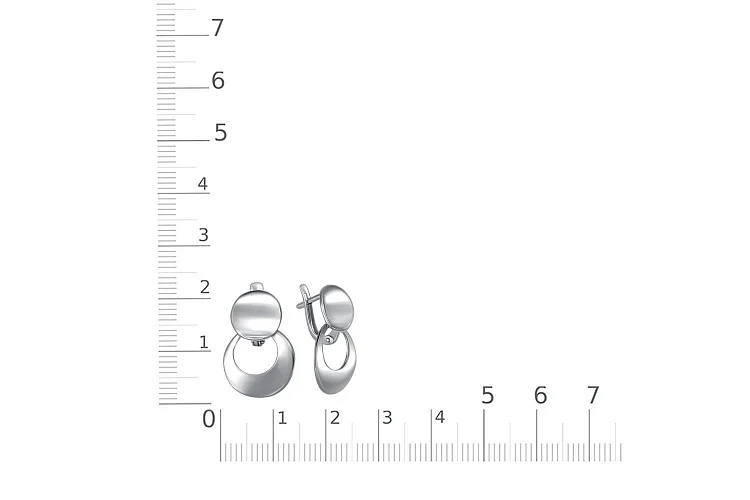 Серьги Круги из белого золота без вставок