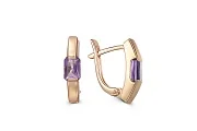 Серьги из красного золота с 2 аметистами
