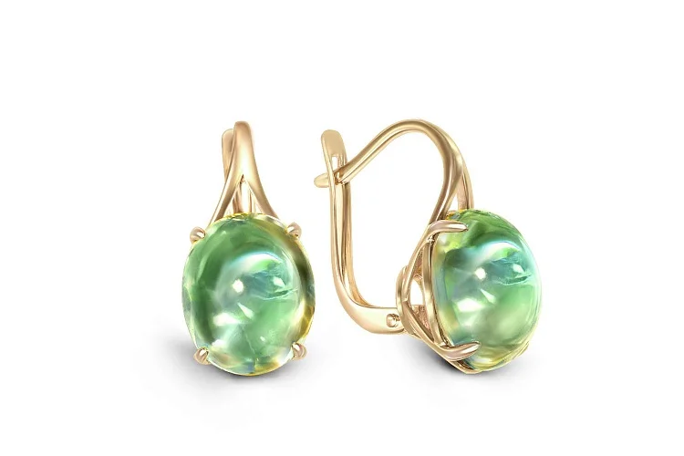 Серьги из жёлтого золота с 2 наноситалами