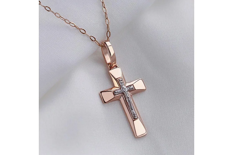 Крест из красного золота без вставок