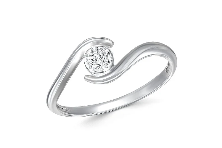 Кольцо из белого золота с 7 бриллиантами