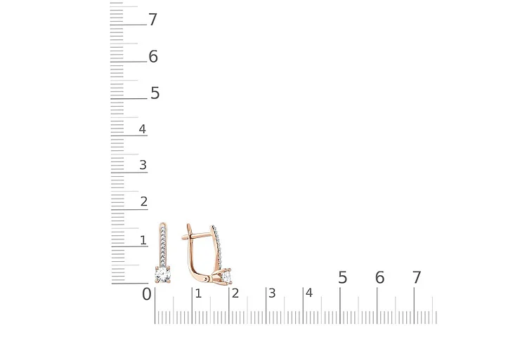 Серьги из красного золота с 20 бриллиантами