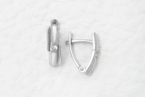 Серьги из белого золота с 2 бриллиантами