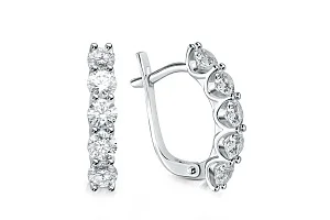 Серьги Дорожки из белого золота с 10 муассанитами