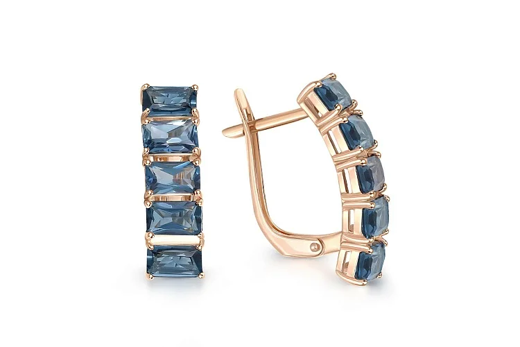 Серьги из красного золота с 10 топазами лондон