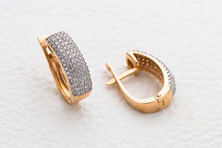 Серьги Дорожки из красного золота с 172 бриллиантами