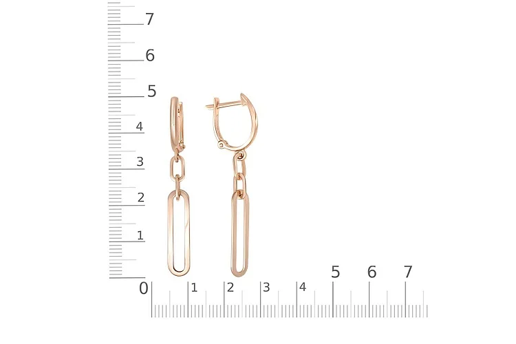 Серьги штампованные из красного золота без вставок