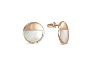 Серьги-пусеты Круги из красного золота с перламутром