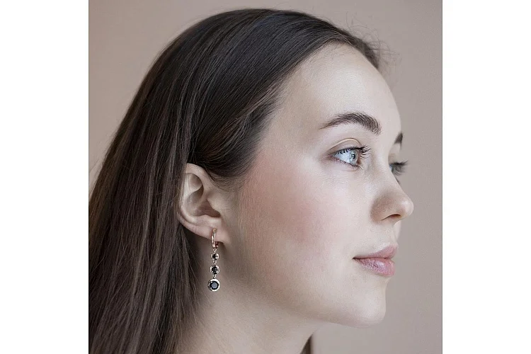 Серьги из красного золота с 6 агатами