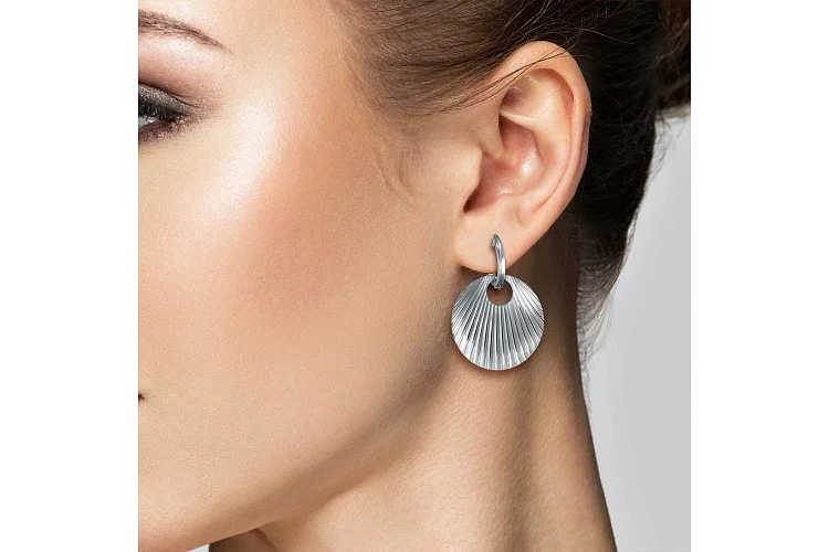 Серьги-трансформеры Круги из белого золота без вставок