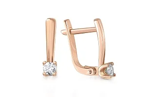 Серьги из красного золота с 2 муассанитами