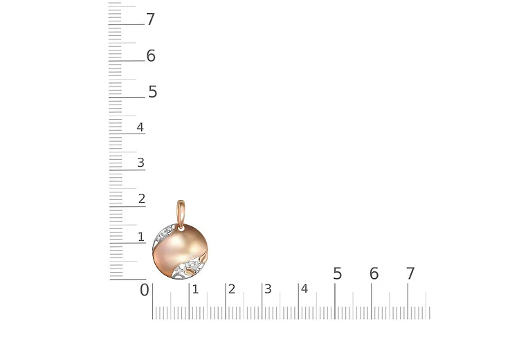 Подвеска Веточка из красного золота с 7 фианитами