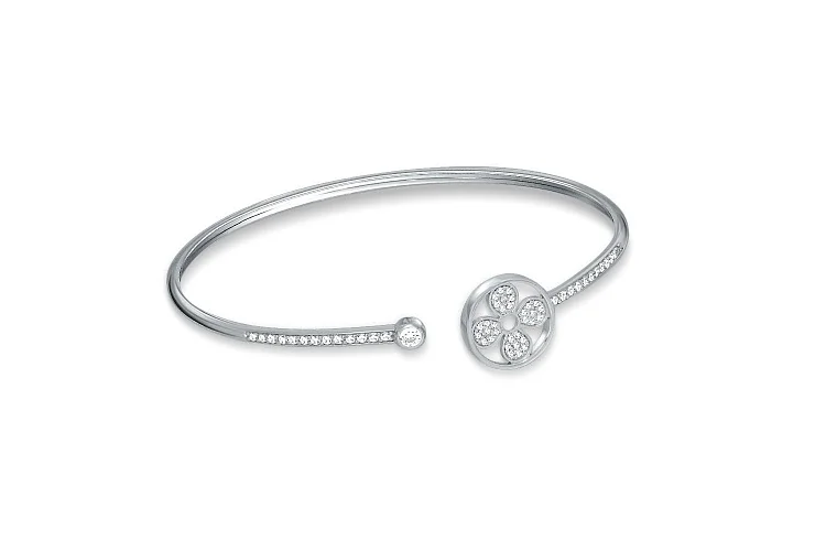 Браслет из белого золота с 58 фианитами