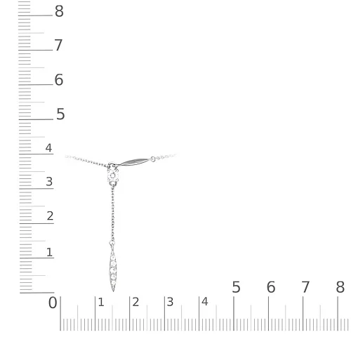 Колье из белого золота с 6 фианитами