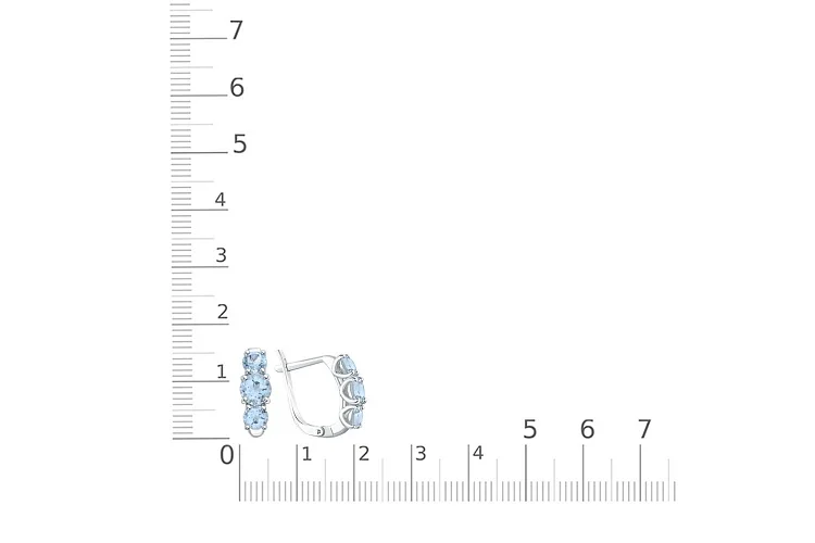 Серьги из белого золота с 6 топазами sky
